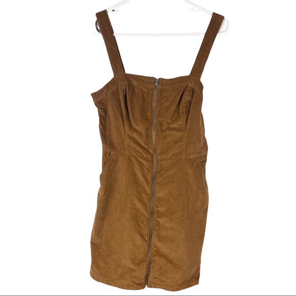 Hollister Dresses & Skirts - Hollister corduroy mini dress camel tan sz M